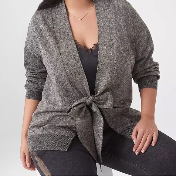 NWT Lane Bryant Green Tie Front Cardigan - Picture 5 of 6